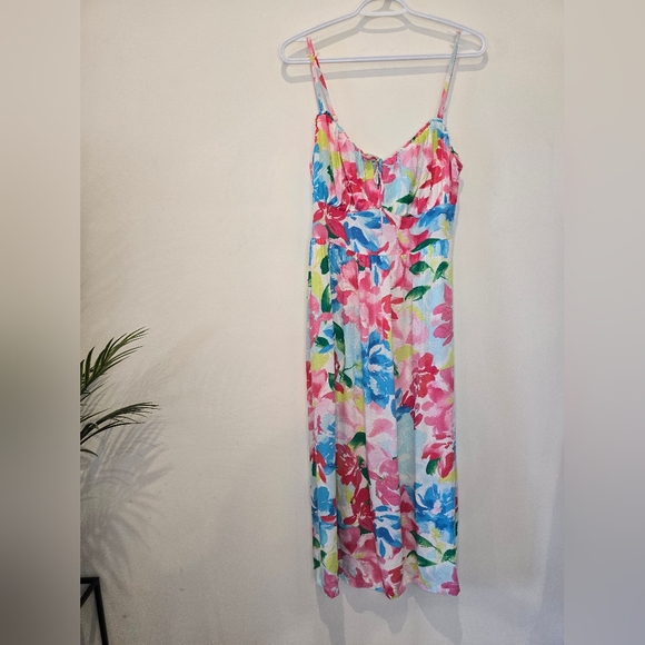 Old Navy floral gauzy midi dress size M - Picture 1 of 5